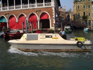 Postal Service Boat on Venice's Grand Canal
